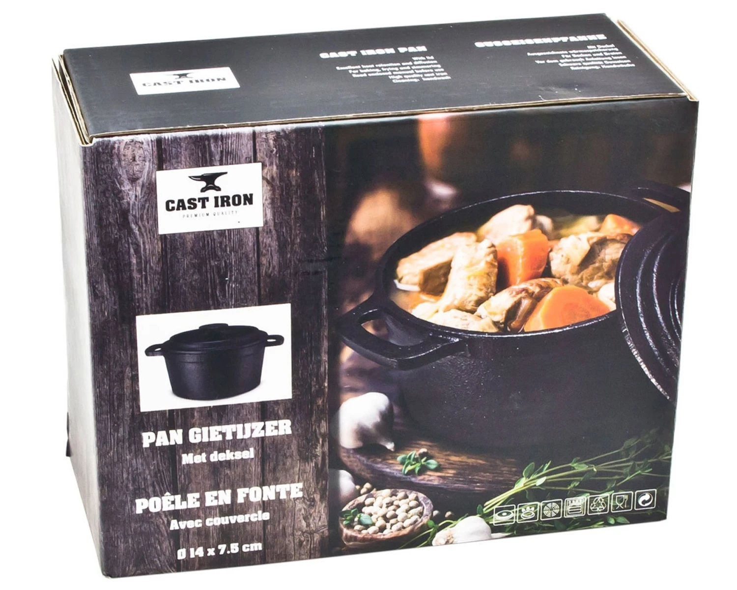 Cast Iron Braadpan ø14x7,5cm Gietijzer 3 Cast Iron Braadpan ø14x7,5cm Gietijzer - Afbeelding 3